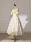 Flower Fairy Multi-Colors Sequins Homecoming Graduation Dresses 2024 A-Line / Princess Off-The-Shoulder Sleeveless Backless Tea-length Formal Dresses