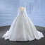 Luxury / Gorgeous White Handmade  Beading Sequins Wedding Dresses 2023 Ball Gown High Neck Long Sleeve Court Train Wedding