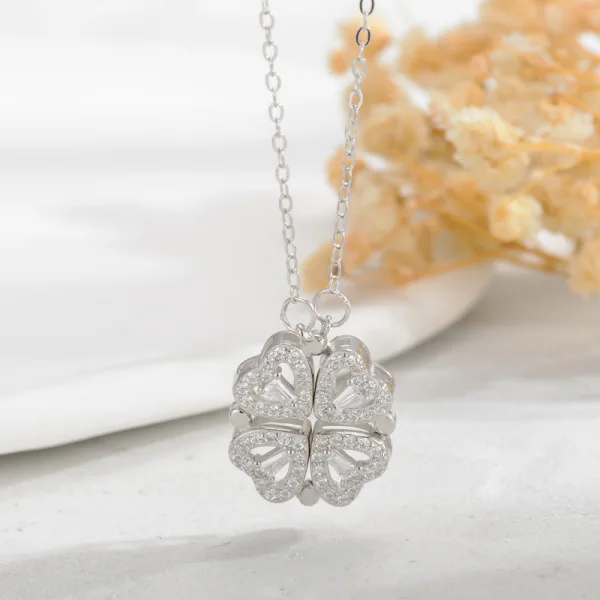 Fashion Necklaces Clover Green Leaf Rhinestone Sterling Silver Rose Gold Accessories 2023