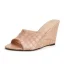 Vintage Weiß Krokodilmuster Strassenmode Sandalen Damen 2022 8 cm Keilabsatz Peeptoes Sandaletten