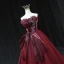 Mode Haut de Gamme Bordeaux Noeud Robe De Bal 2023 Robe Boule Bustier Sans Manches Dos Nu Longue Promo Robe De Ceremonie