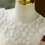 Chic / Beautiful Beige Appliques Birthday Flower Girl Dresses 2022 Ball Gown Scoop Neck Short Sleeve Bow Short Flower Girl Dresses