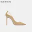 Schöne Khaki Büro OL Lackleder Spitzschuh Pumps 2026 Leder 10 cm Stilettos Hochhackige