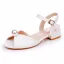 Classique Blanche Perle Talon Bas Chaussure De Mariée 2025 Peep Toes / Bout Ouvert Mariage Sandales