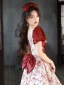 Chic / Beautiful Burgundy Floral Homecoming Graduation Dresses 2023 A-Line / Princess Square Neckline Short Sleeve Backless Bow Floor-Length / Long Formal Dresses