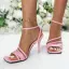 Abordable Sexy Rougissant Rose Soirée Été Sandales Femme 2022 Bride Cheville 7 cm Talons Aiguilles Peep Toes / Bout Ouvert Sandales Talons Hauts
