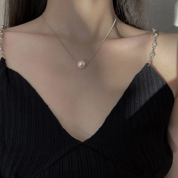 Eleganta Silver Pärla Saterling Silver Halsband Tillbehör 2023