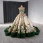 High End Blumenfee Champagner Spitze Blumen Applikationen Ballkleider 2024 Ballkleid Rundhalsausschnitt Ärmellos Rückenfreies Kathedrale Schleppe Ball Festliche Kleider