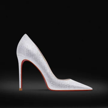 Charmant Blanche Soirée Semelle Rouge Motif Peau De Serpent Escarpins 2023 Cuir 8 Cm Talons Aiguilles À Bout Pointu Escarpins Talons Hauts
