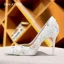 Sexy White Rhinestone Leather Wedding Shoes 2023 11 cm Stiletto Heels Pointed Toe Wedding Pumps High Heels
