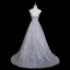 Jaw-dropping Fashion Grey Glitter Sequins Prom Dresses 2026 A-Line / Princess Strapless Sleeveless Backless Sweep Train Formal Dresses