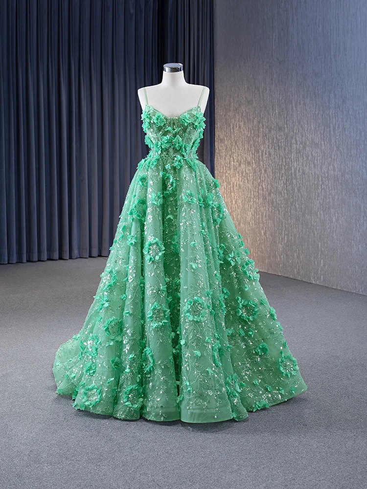 High End Charming Sage Green Beading Sequins Appliques Prom Dresses 2023 A Line Princess Spaghetti Straps Sleeveless Backless Sweep Train Prom Formal Dresses High End Charming Sage Green Beading Sequins Appliques Prom Dresses 2023 A Line Princess Spaghetti Straps Sleeveless Backless Sweep Train Prom Formal Dresses