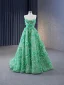Haut de Gamme Charmant Vert Cendré Perlage Paillettes Appliques Robe De Bal 2023 Princesse Bretelles Spaghetti Sans Manches Dos Nu Train De Balayage Promo Robe De Ceremonie