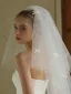 Simple Blanche Fait main Noeud Voile De Mariée 2026 Tulle