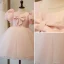 Lovely Candy Pink Short Birthday Flower Girl Dresses 2022 Ball Gown Scoop Neck Puffy Short Sleeve Bow Flower Girl Dresses