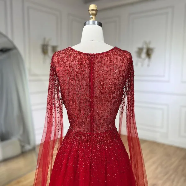 High-end Royal Blue Handmade  Beading Prom Dresses 2024 A-Line / Princess V-Neck Sleeveless Backless Floor-Length / Long Prom Formal Dresses