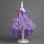Chic / Beautiful Candy Pink Sequins Bow Sash Asymmetrical Birthday Flower Girl Dresses 2024 Ball Gown Scoop Neck Short Sleeve
