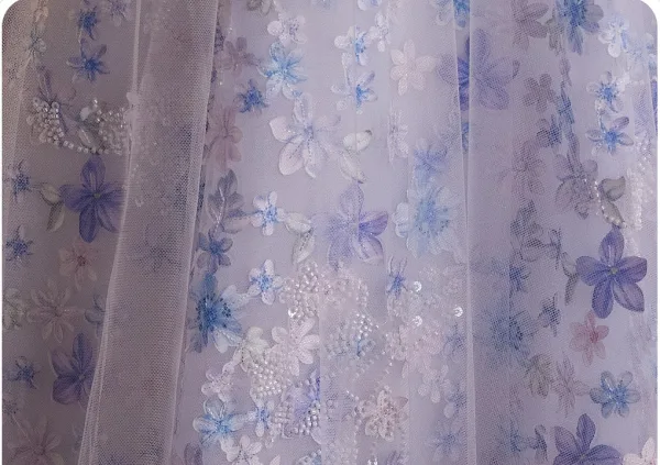 Chic / Beautiful Sky Blue Beading Appliques Prom Dresses 2025 A-Line / Princess Off-The-Shoulder Short Sleeve Backless Floor-Length / Long Formal Dresses