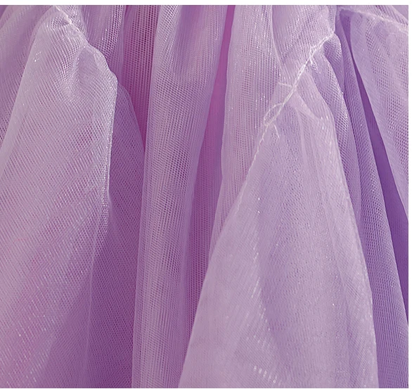 Bling Bling Lavender Beading Sequins Birthday Short Flower Girl Dresses 2024 Ball Gown Scoop Neck Short Sleeve