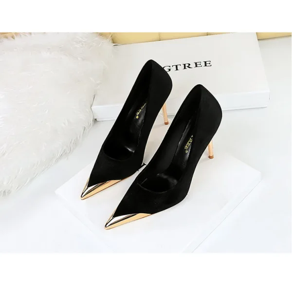 Fashion Burgundy Evening Party Suede Pumps 2023 10 cm Stiletto Heels Pointed Toe Pumps High Heels