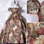 Vintage / Retro Multi-Colors Satin Printing Prom Dresses 2022 Ball Gown Strapless Sleeveless Backless Floor-Length / Long Formal Dresses