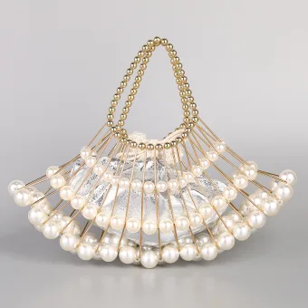 Vintage Retro Amazing Unique White Cocktail Party Prom Pearl Clutch Bags 2023