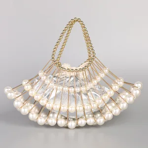 Vintage Unique Weiß Cocktail Ball Perle Clutch Tasche 2023
