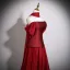 Chic / Belle Bordeaux Robe De Bal 2025 Princesse Bustier Sans Manches Dos Nu Longue Robe De Ceremonie