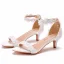 Sexy Blanche Perle Bride Cheville En Dentelle Fleur Chaussure De Mariée 2022 5 cm Talons Aiguilles Peep Toes / Bout Ouvert Mariage Sandales Talons Hauts