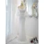 Sparkly White Sequins Evening Dresses 2023 Trumpet / Mermaid V-Neck Short Sleeve Backless Floor-Length / Long Evening Party Formal Dresses
