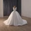 Vintage / Retro High-end White Handmade  Pearl Wedding Dresses 2026 Ball Gown U-Neck Sleeveless Backless Chapel Train