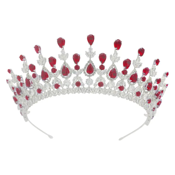 Baroque Silver Rhinestone Wedding Bridal Hair Accessories Tiara 2024 Alloy