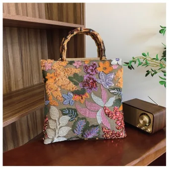 Vintage Retro Multi Colors Sequins Embroidered Street Wear Handbag Clutch Bags 2025
