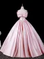 Schöne Rosa Ballkleider 2026 Ballkleid Bandeau Schleife Ärmellos Rückenfreies Lange Festliche Kleider
