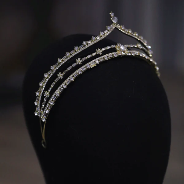 Eenvoudige Zilveren Rhinestone Legering Zirkonium Tiara Bruids Haaraccessoires 2022 Huwelijk Tiara