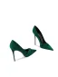 Vintage / Retro Dark Green Prom Bow Pumps 2024 Leather 10 cm Stiletto Heels Pointed Toe Pumps High Heels
