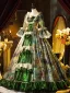 Vintage / Retro Medieval Green Glitter Bow Cosplay Lolita Prom Dresses 2024 Ball Gown Square Neckline Bell sleeves Backless Floor-Length / Long Formal Dresses