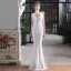 Charming White Beading Sequins Evening Dresses 2023 Trumpet / Mermaid V-Neck Sleeveless Backless Floor-Length / Long Evening Party Formal Dresses