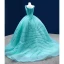 High-end Mint Green Handmade  Beading Pearl Sequins Prom Dresses 2022 Ball Gown U-Neck Sleeveless Backless Court Train Prom Formal Dresses