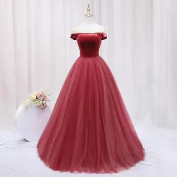 Chic Beautiful Watermelon Beading Velvet Prom Dresses 2024 Ball Gown Off The Shoulder Sleeveless Backless Floor Length Long Prom Formal Dresses