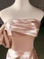 Sexy Champagner Abendkleider 2025 Meerjungfrau Bandeau Ärmellos Rückenfreies Lange Abend Festliche Kleider