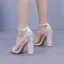 Sexy Blanche Faux Diamant Bride Cheville Chaussure De Mariée 2024 11 cm Talons Épais Peep Toes / Bout Ouvert Mariage Sandales Talons Hauts