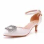 Chic / Belle Blanche Faux Diamant Chaussure De Mariée 2023 Bride Cheville 5 cm Talons Aiguilles À Bout Pointu Mariage Sandales Talons Hauts