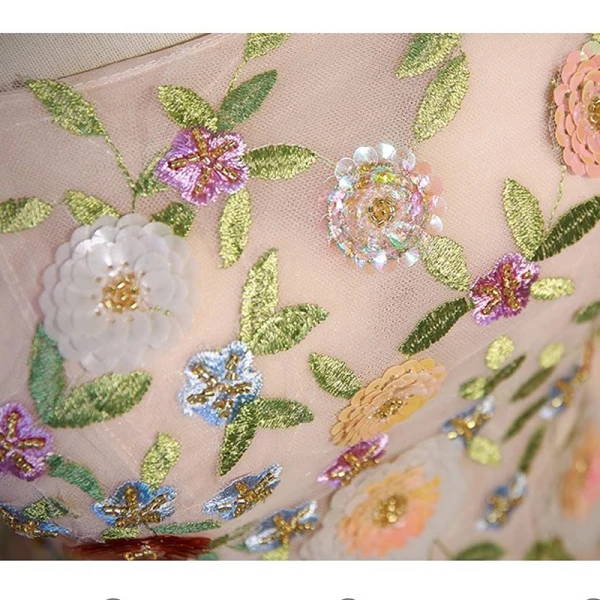 Blumenfee Rosa Pailletten Spitze Blumen Ballkleider 2023 A Linie Off Shoulder Ärmellos Rückenfreies Lange Ball Festliche Kleider