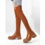 Fashion Brown Fall Winter Street Wear Sock Boots 2023 6 cm Thick Heels Round Toe Womens Boots