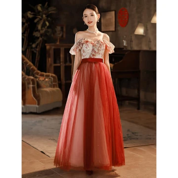 Charmant Rouge Perlage Paillettes Robe De Soirée 2022 Princesse De L Épaule Sans Manches Dos Nu Longue Soirée Robe De Ceremonie