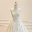 Luxury / Gorgeous White Beading Pearl Sequins Lace Flower Wedding Dresses 2026 Ball Gown Strapless Sleeveless Backless Floor-Length / Long