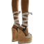 Fashion Black Street Wear Womens Sandals 2023 Ankle Strap Waterproof 17 cm Wedges Open / Peep Toe Sandals High Heels