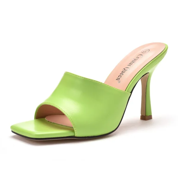 Modest / Simple Green Street Wear Womens Sandals 2023 9 cm Stiletto Heels Open / Peep Toe Sandals High Heels