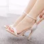 Charmant Weiß Sommer Perle Brautschuhe 2023 10 cm Stilettos Knöchelriemen Peeptoes Hochzeit Sandaletten Hochhackige